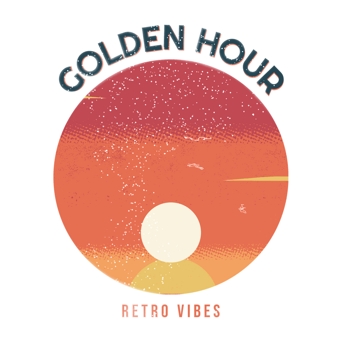 Golden Hour collection — retro sunset graphic