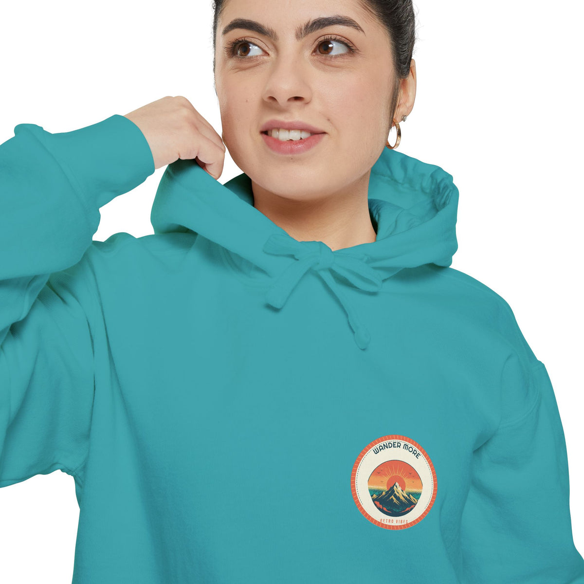 Wander More Patch Hoodie by Retro Vibes — product view 4