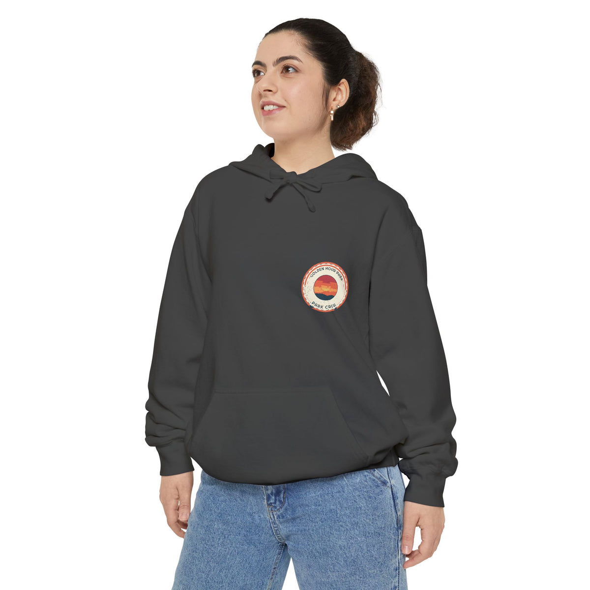 Golden Hour Park Patch Hoodie by Retro Vibes — product view 3