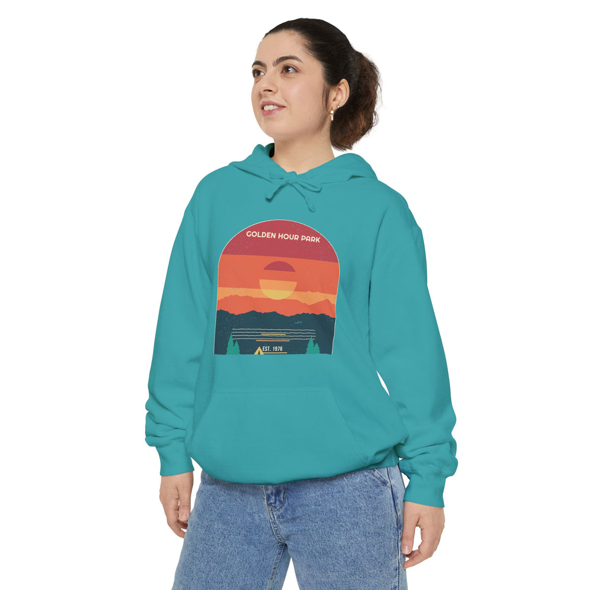 Golden Hour Park Hoodie by Retro Vibes — product view 6
