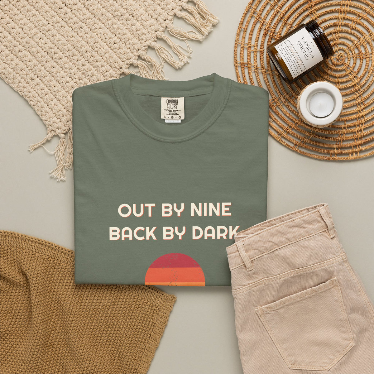 Out By Nine, Back By Dark Tee by Retro Vibes — product view 5