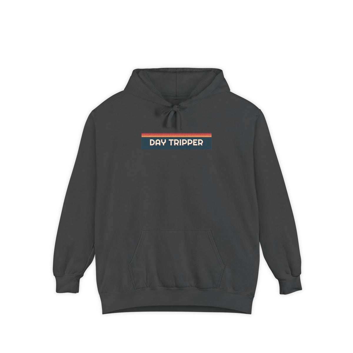 Combo B — a Batch 2 Retro Vibes original in the locked 70s palette, printed on a Comfort Colors 1567 garment-dyed hoodie by Retro Vibes