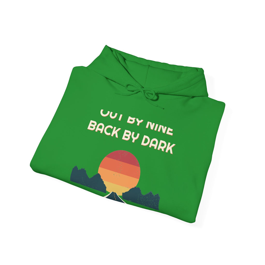 Out By Nine, Back By Dark Hoodie — Retro Vibes