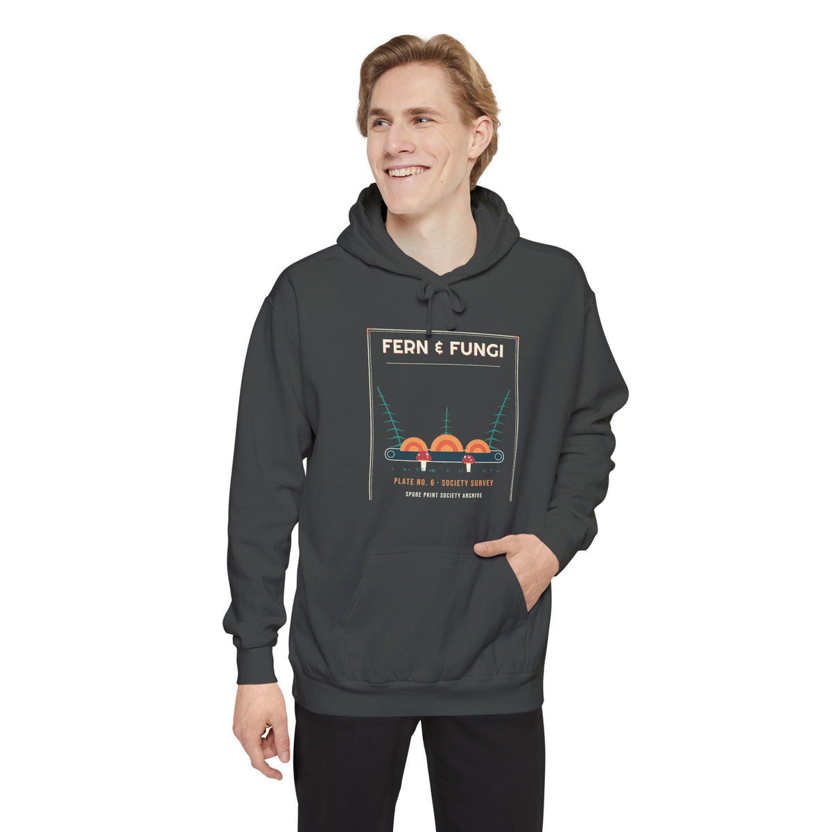 Fern & Fungi Plate Hoodie — Retro Vibes
