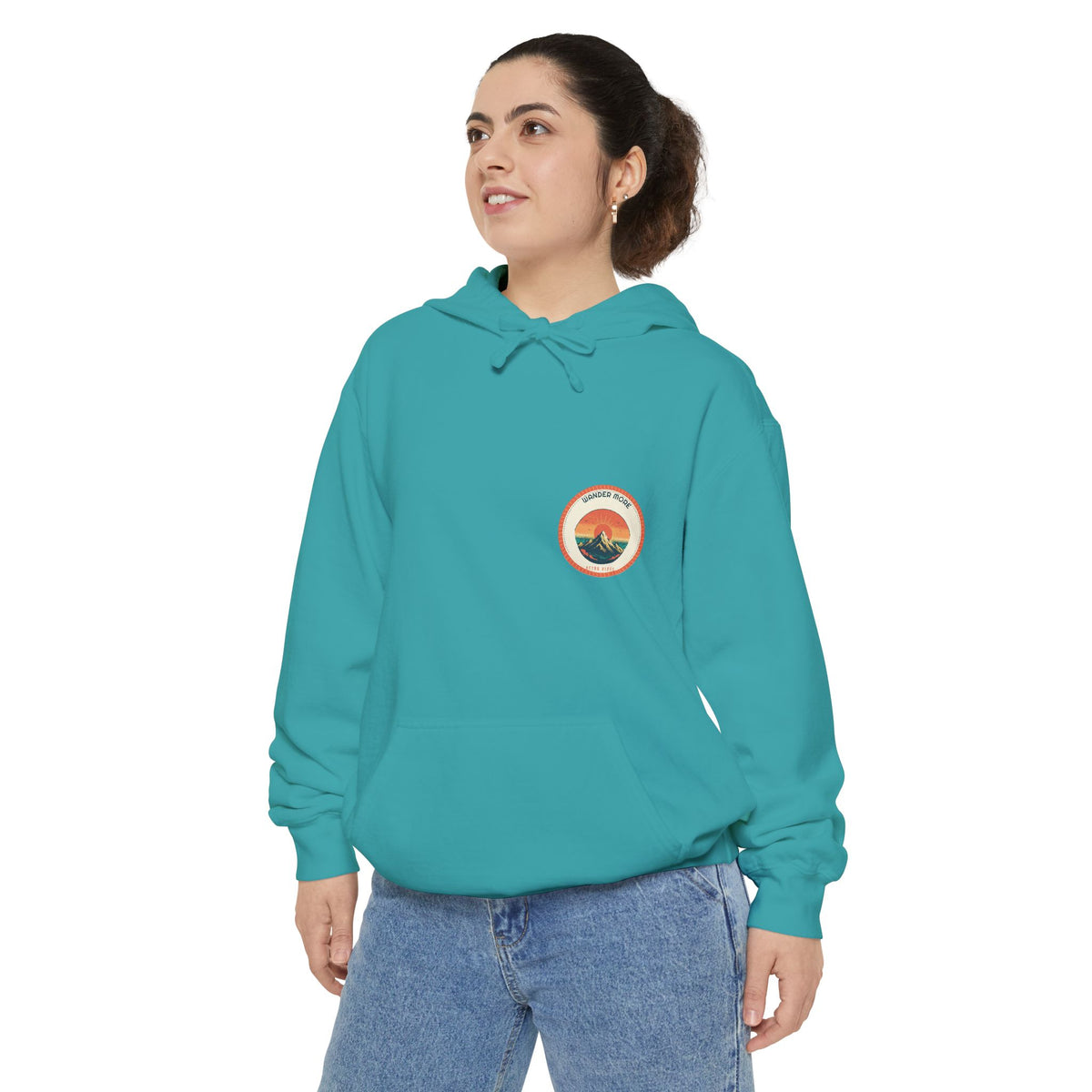 Wander More Patch Hoodie by Retro Vibes — product view 3