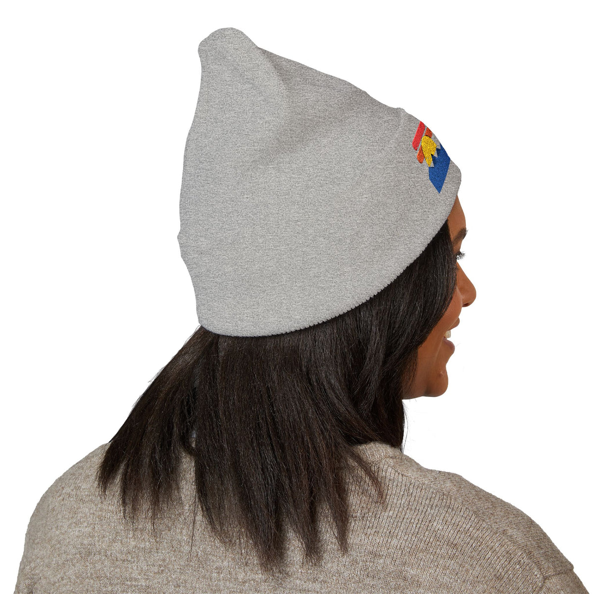 Sun Badge Beanie — Retro Vibes