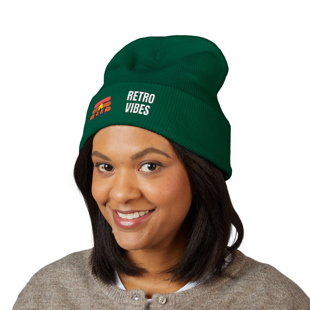Crest Ring Badge Beanie by Retro Vibes — product view 5
