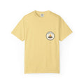 Fireside Hours — a campfire ring badge for the hours nobody checks a clock, printed on a Comfort Colors 1717 garment-dyed tee by Retro Vibes