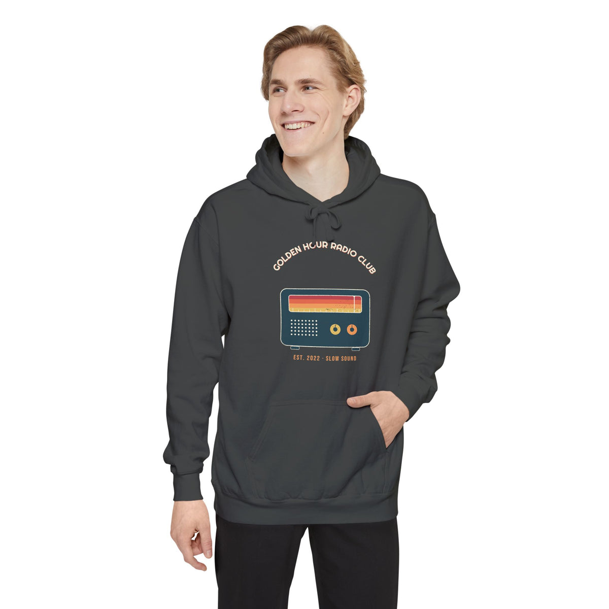 Golden Hour Radio Club Hoodie by Retro Vibes — product view 5