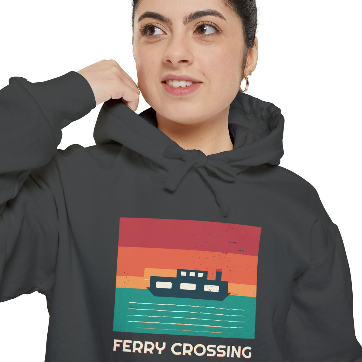 Ferry Crossing Hoodie by Retro Vibes — product view 4