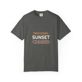 Professional Sunset Chaser — a Batch 2 Retro Vibes original in the locked 70s palette, printed on a Comfort Colors 1717 garment-dyed tee by Retro Vibes