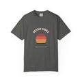Arch Wordmark — a Batch 2 Retro Vibes original in the locked 70s palette, printed on a Comfort Colors 1717 garment-dyed tee by Retro Vibes