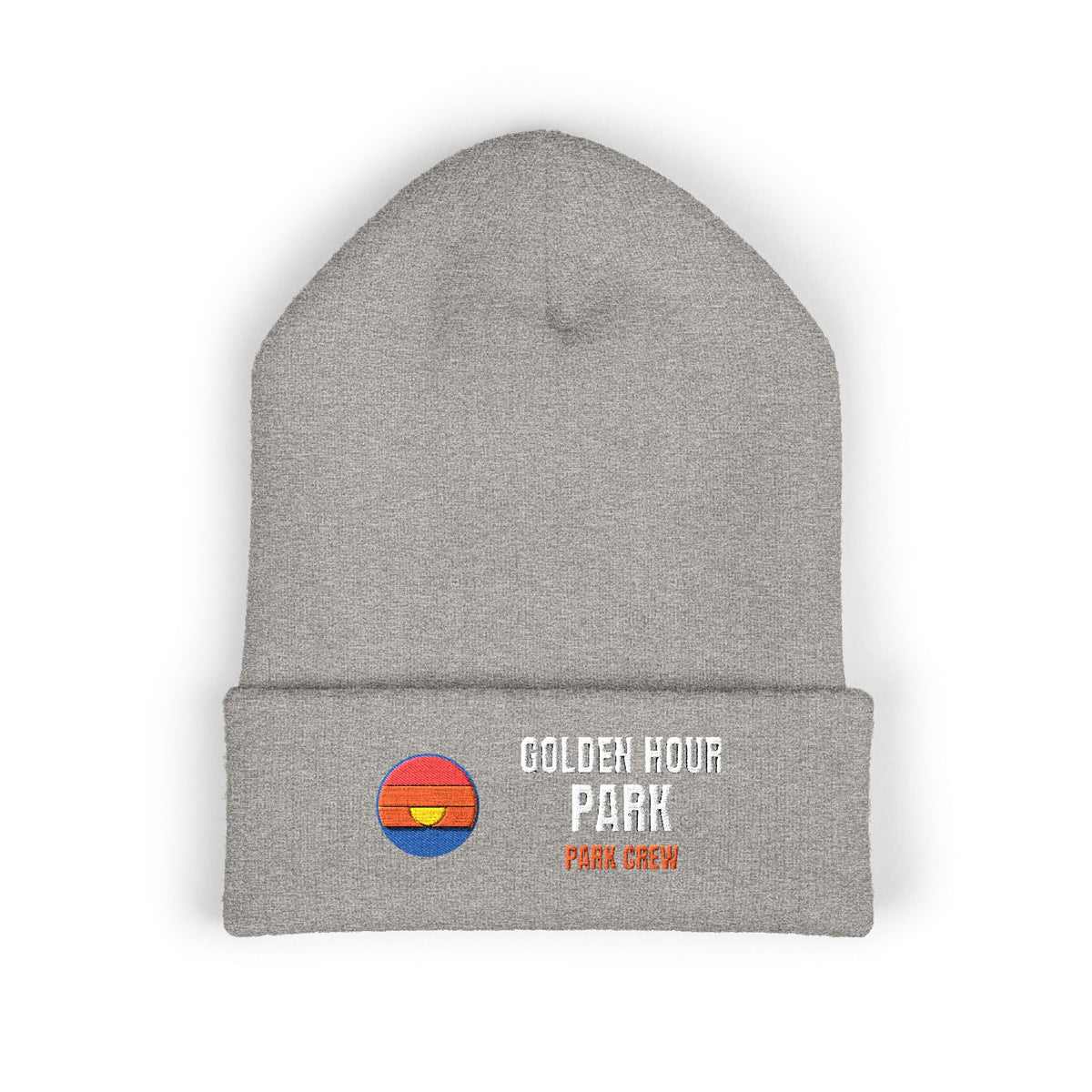Golden Hour Park Patch Beanie — Retro Vibes