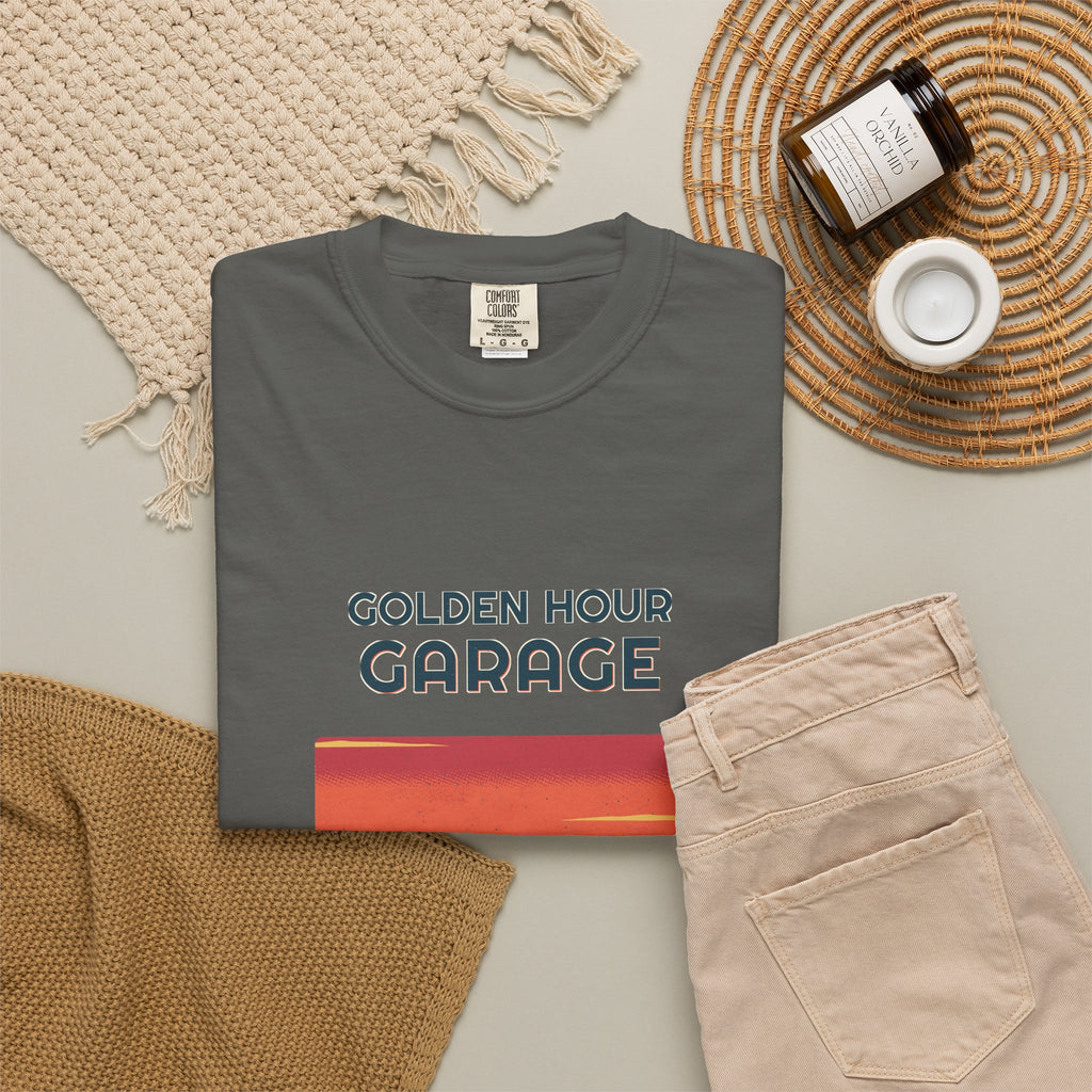 Golden Hour Garage Tee — Retro Vibes
