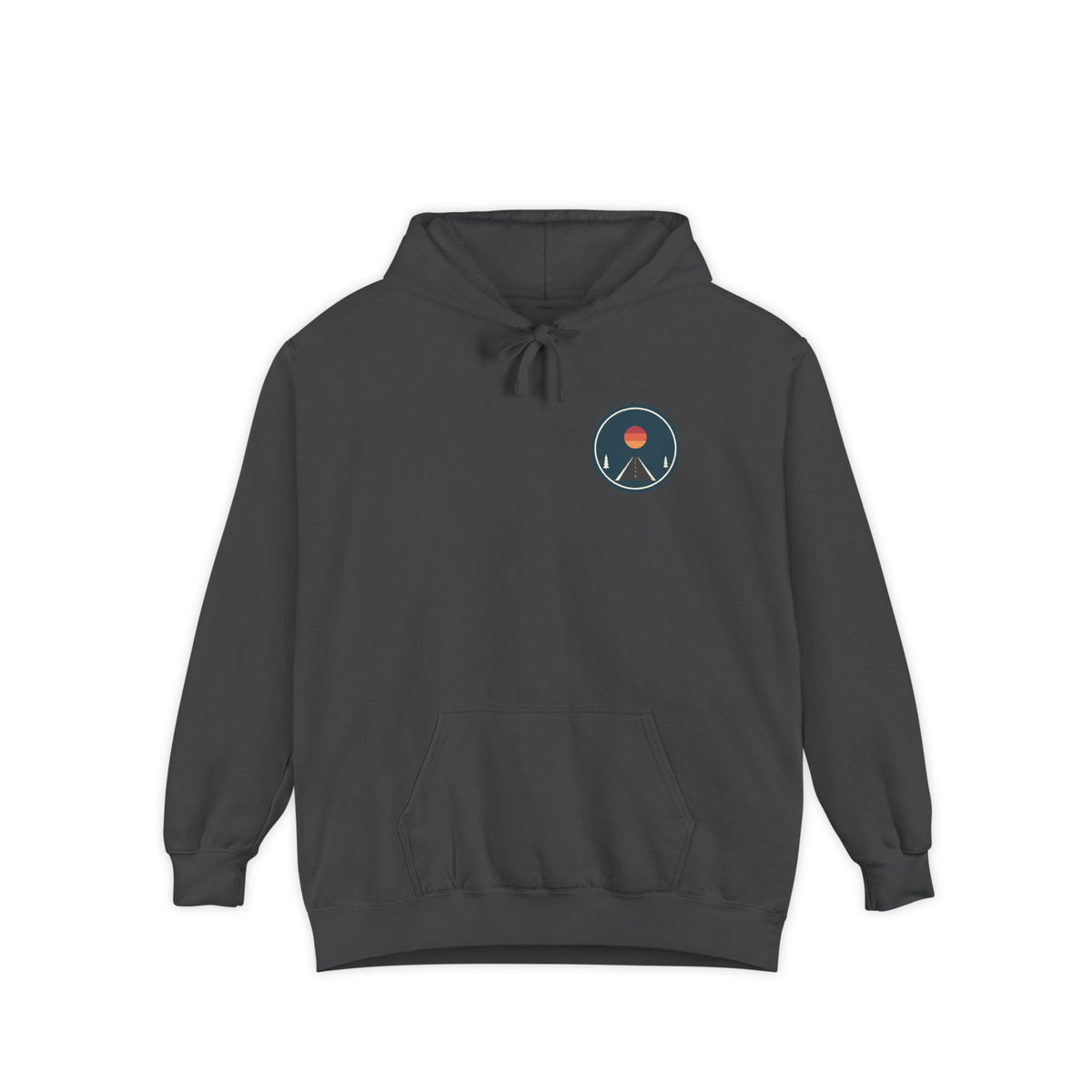 Detour Season — a Batch 3 Retro Vibes original in the locked 70s palette, printed on a Comfort Colors 1567 garment-dyed hoodie by Retro Vibes