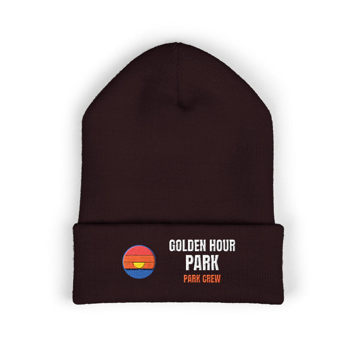 Golden Hour Park Patch Beanie — Retro Vibes
