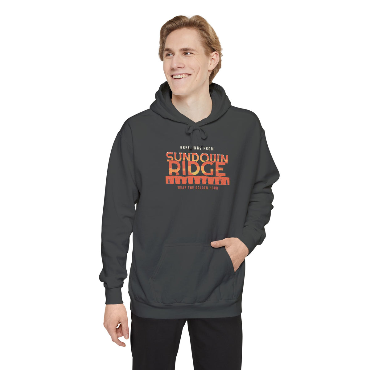 Greetings from Sundown Ridge Hoodie by Retro Vibes — product view 5