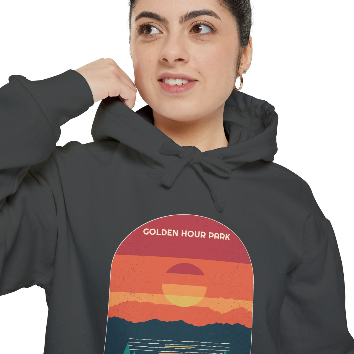 Golden Hour Park Hoodie by Retro Vibes — product view 4