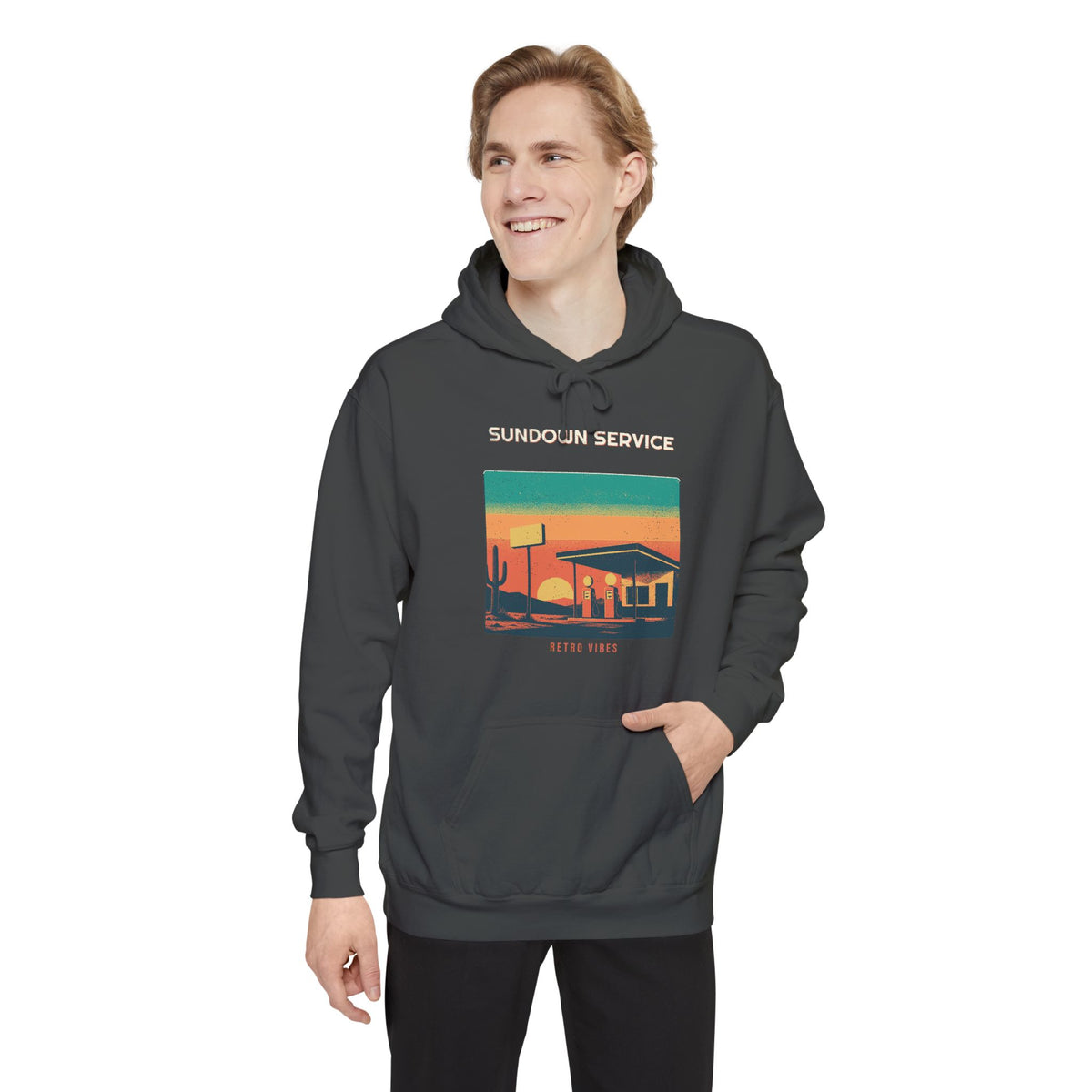 Sundown Service Hoodie by Retro Vibes — product view 5