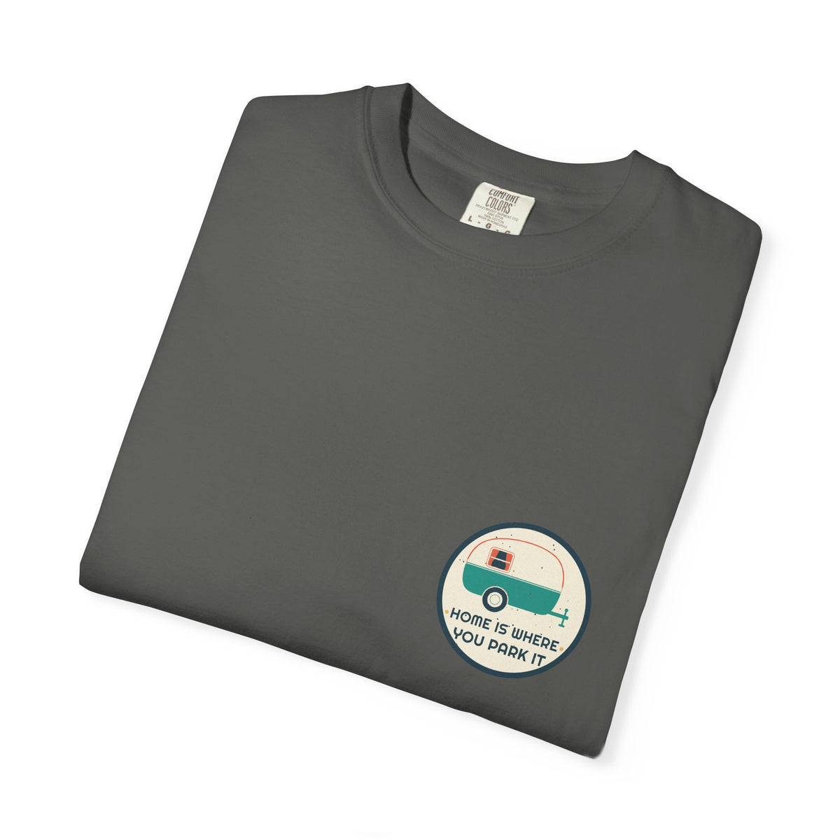 Home Is Where You Park It Badge Tee by Retro Vibes — product view 4