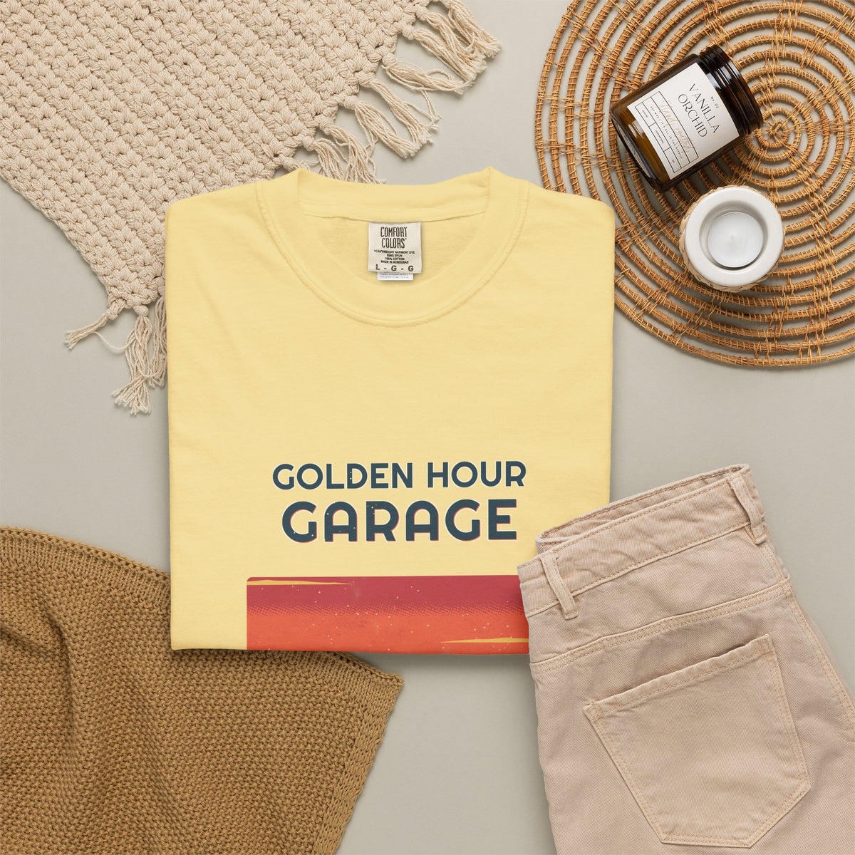Golden Hour Garage Tee — Retro Vibes