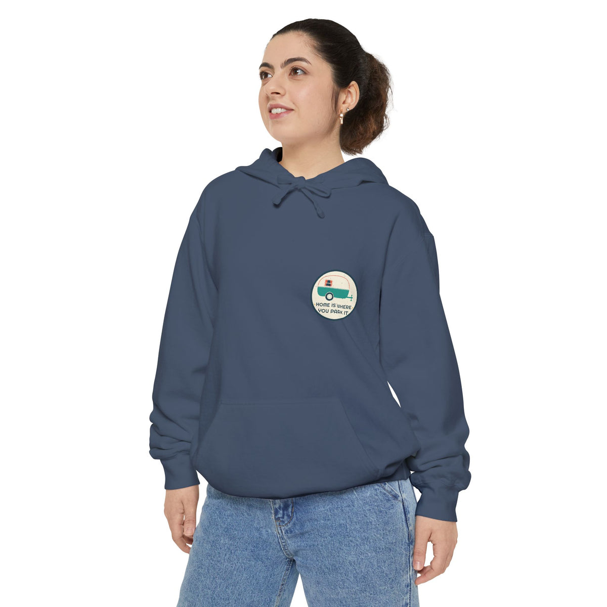 Home Is Where You Park It Badge Hoodie by Retro Vibes — product view 6