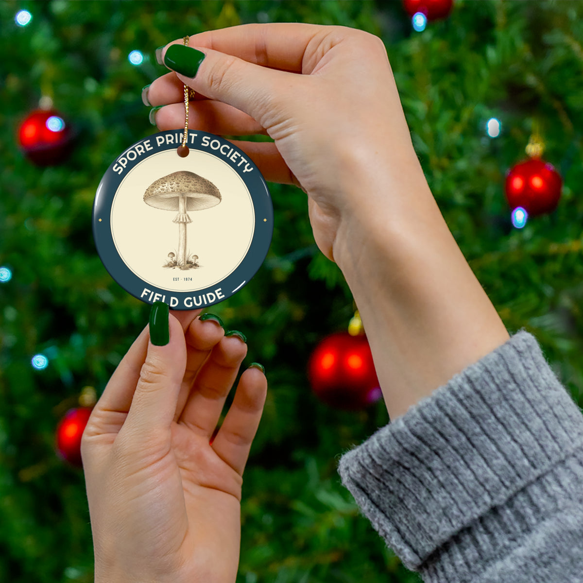 Spore Print Society Field Guide Badge Ornament