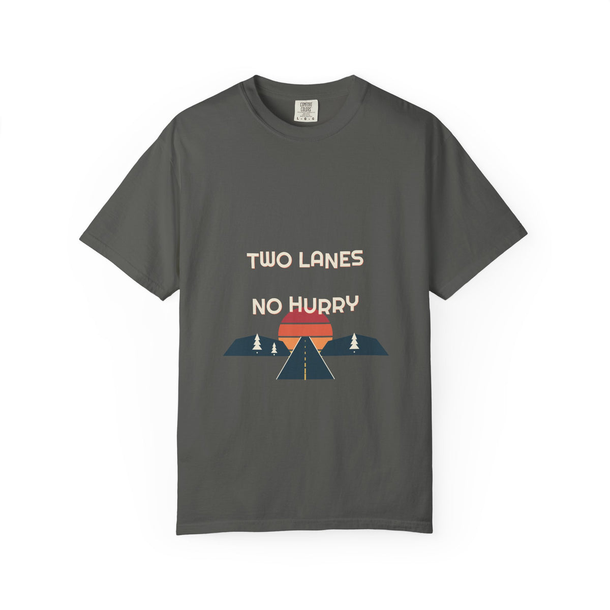 Two Lanes, No Hurry Tee — Retro Vibes