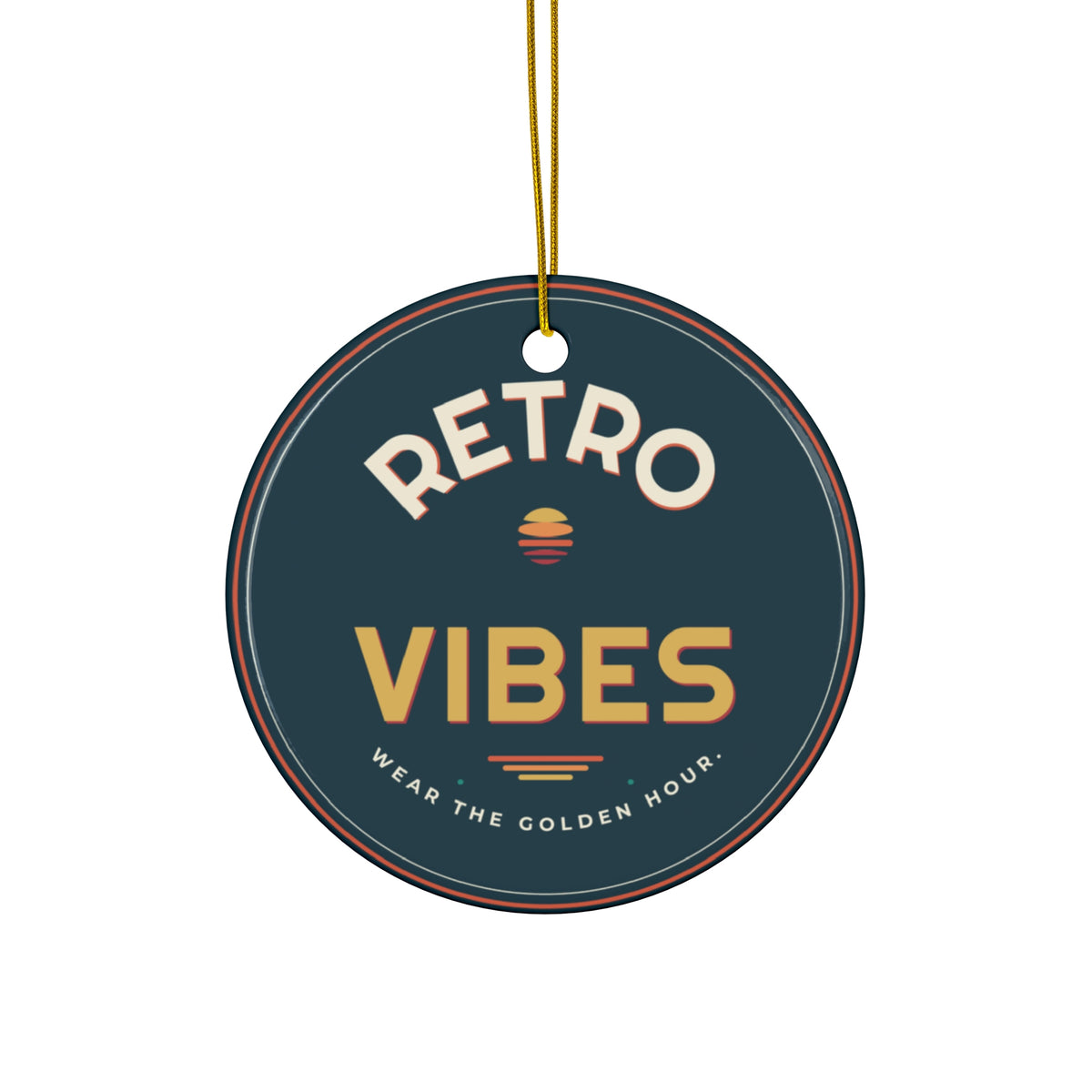 Retro Vibes Wear the Golden Hour Ornament