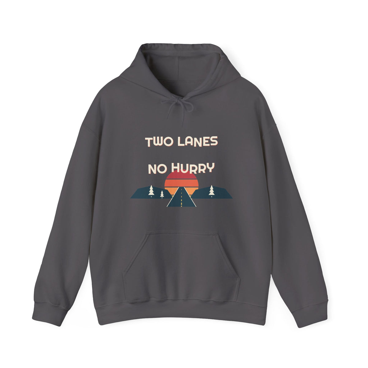 Two Lanes, No Hurry Hoodie — Retro Vibes