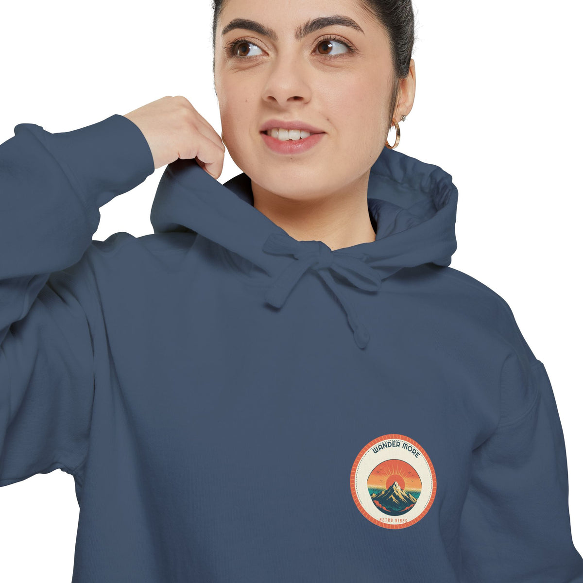 Wander More Patch Hoodie by Retro Vibes — product view 7