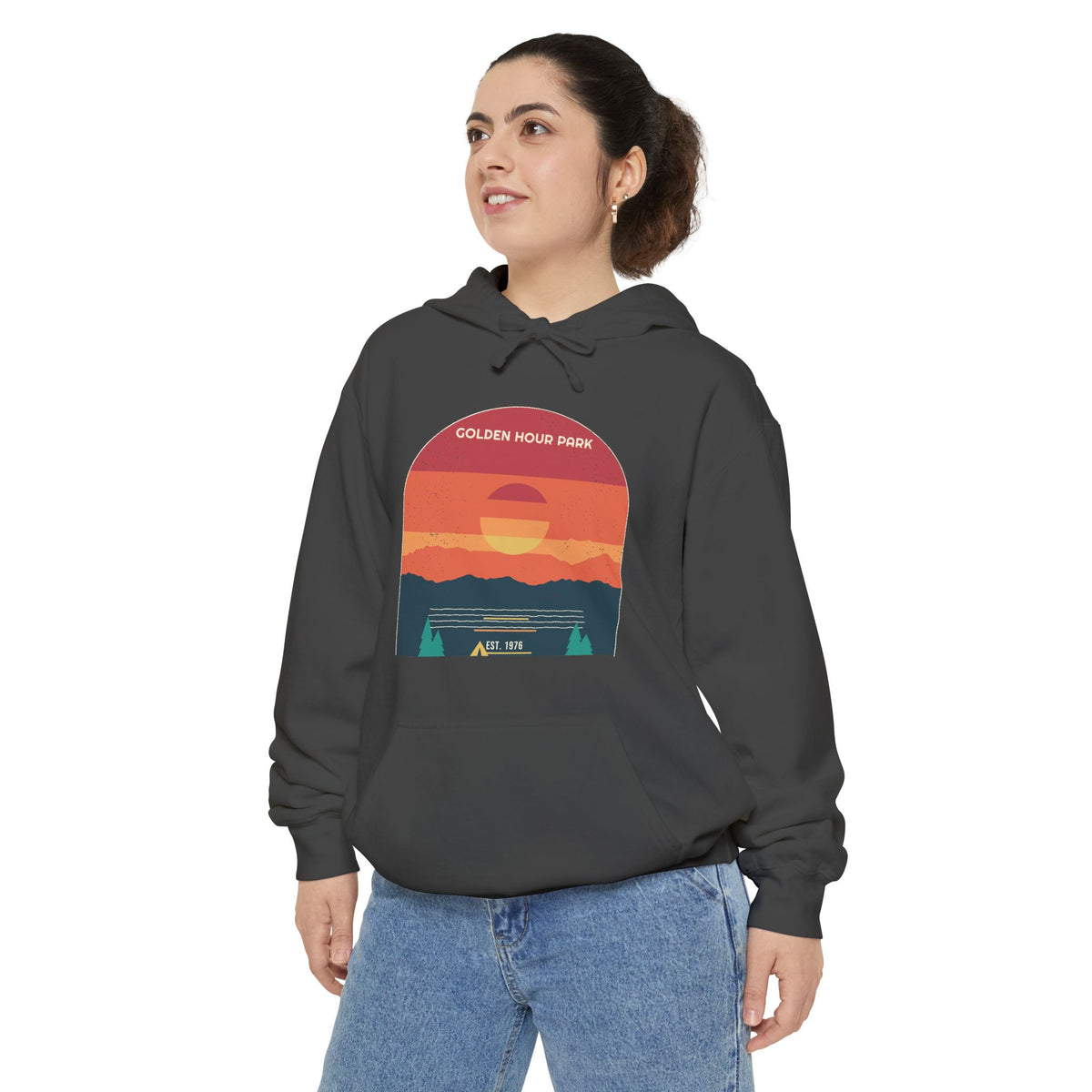 Golden Hour Park Hoodie by Retro Vibes — product view 3