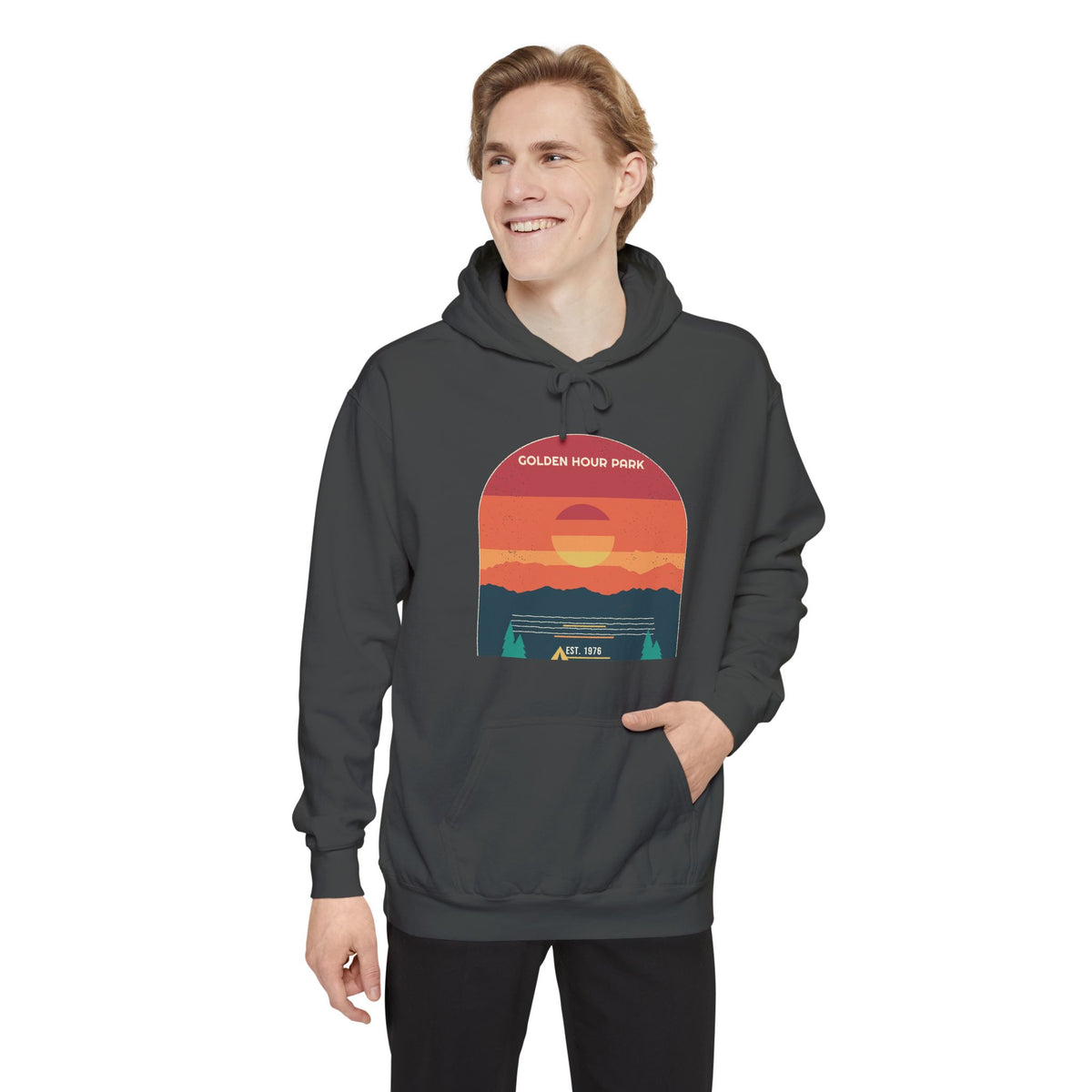 Golden Hour Park Hoodie by Retro Vibes — product view 5