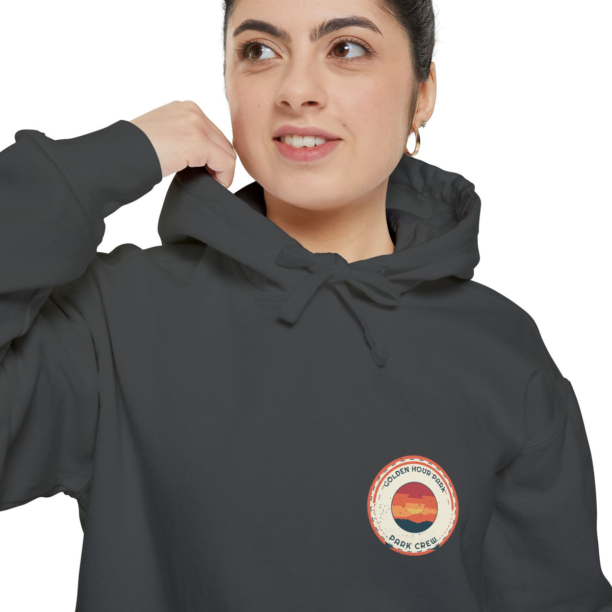 Golden Hour Park Patch Hoodie by Retro Vibes — product view 4