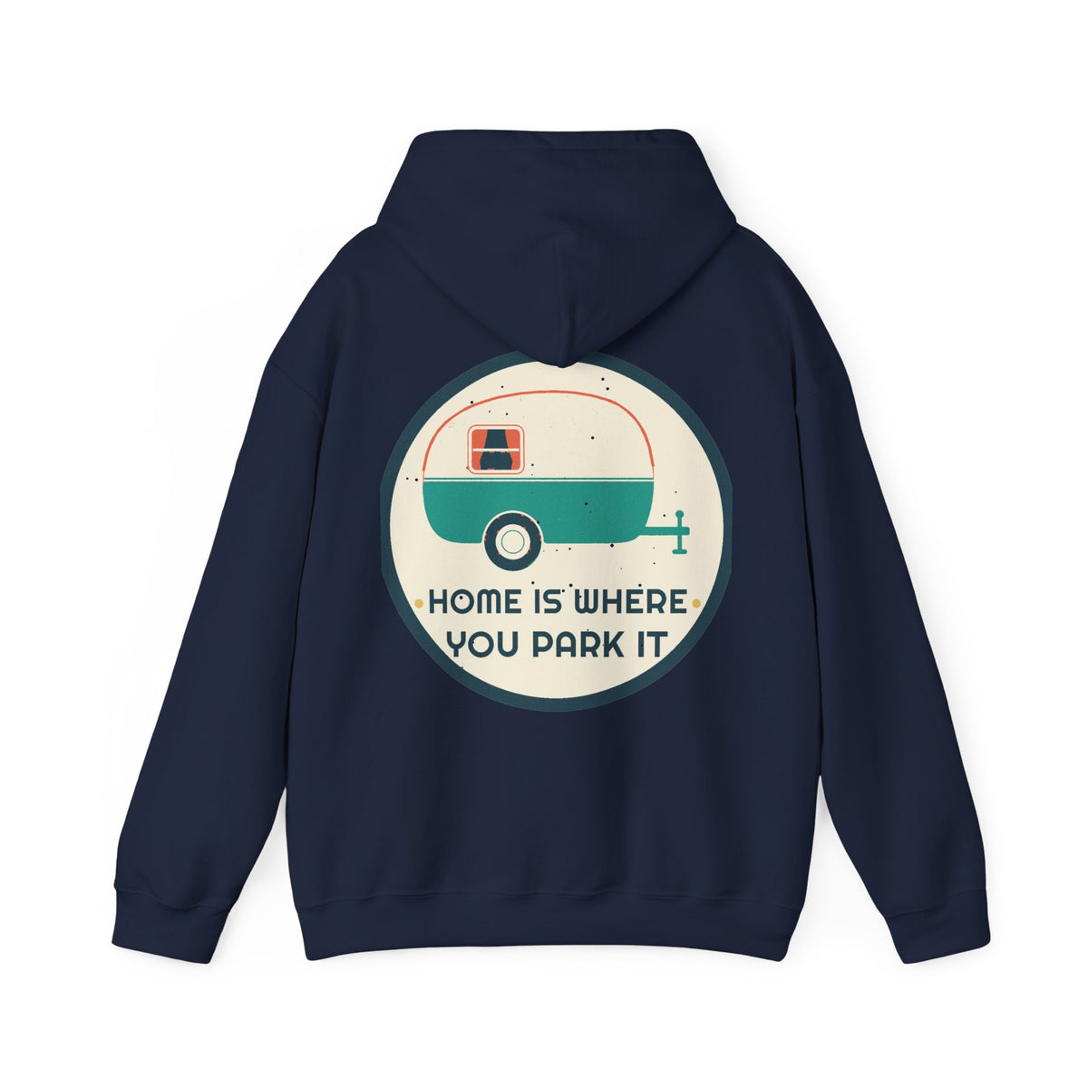 Home Is Where You Park It Badge Hoodie — Retro Vibes
